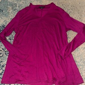 Eileen fisher fuchsia long sleeve blouse size small petite sp (w22)